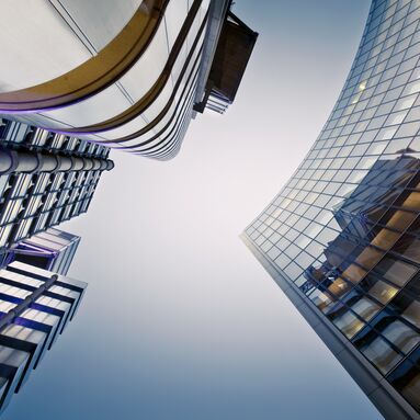 Famous skyscrapers in the financial district of London